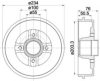 HELLA PAGID 8DT 355 300-641 Brake Drum